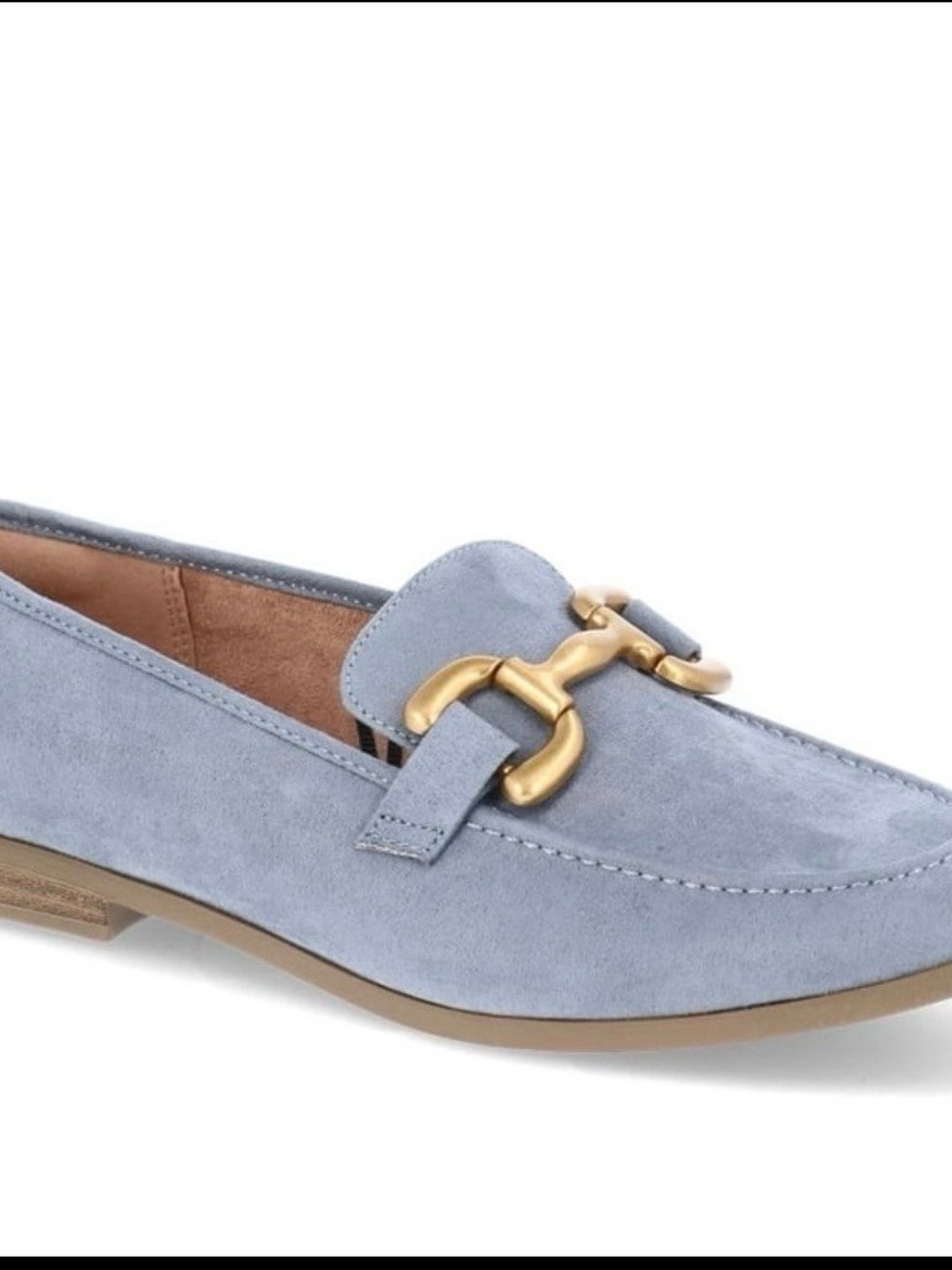 Time and Tru Light Blue Suede Horsebit Loafer